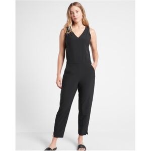 Athleta | Brooklyn black sleeveless v-neck jumpsuit Size 4